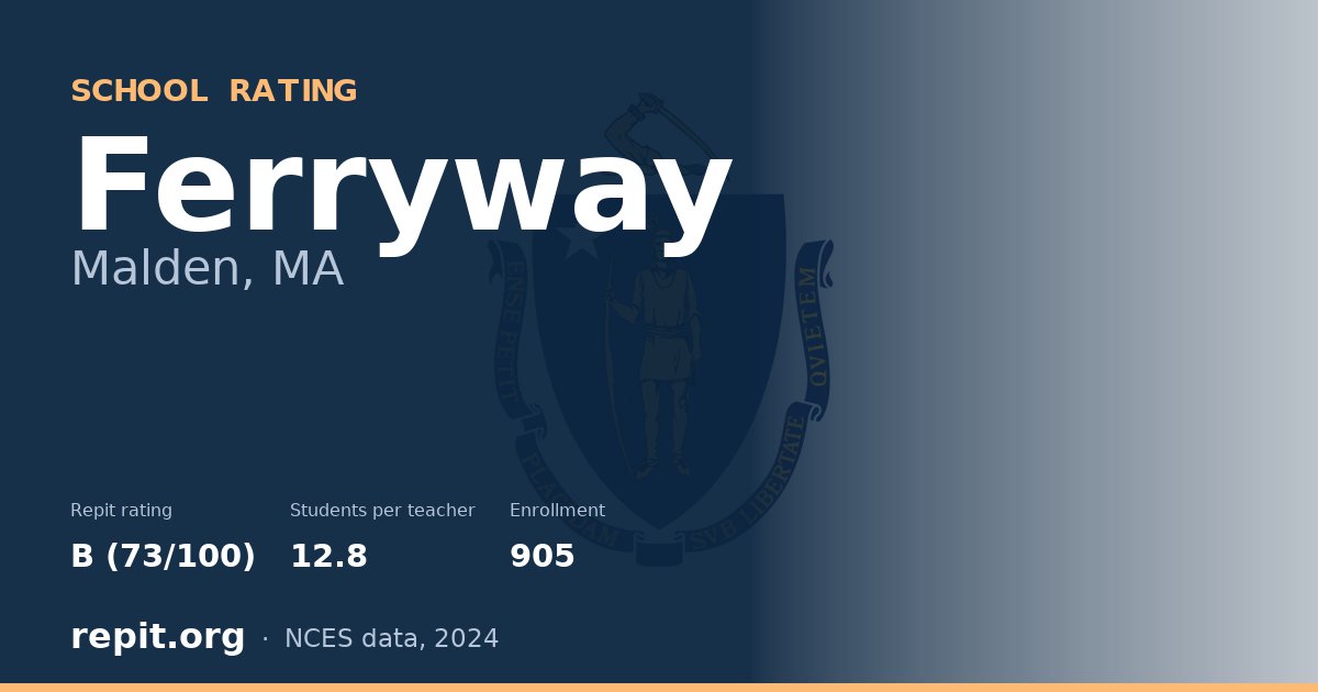 Ferryway, Malden, MA — Repit school rating B (73/100)
