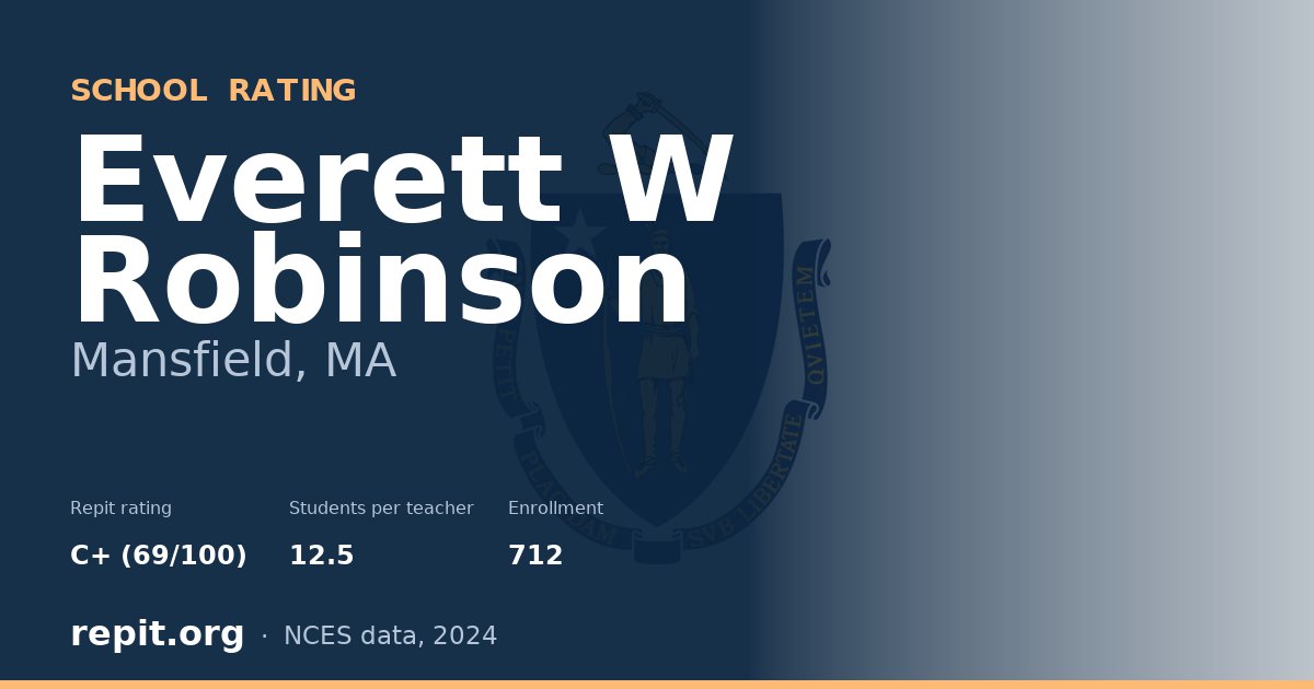 Everett W Robinson, Mansfield, MA — Repit school rating C+ (69/100)