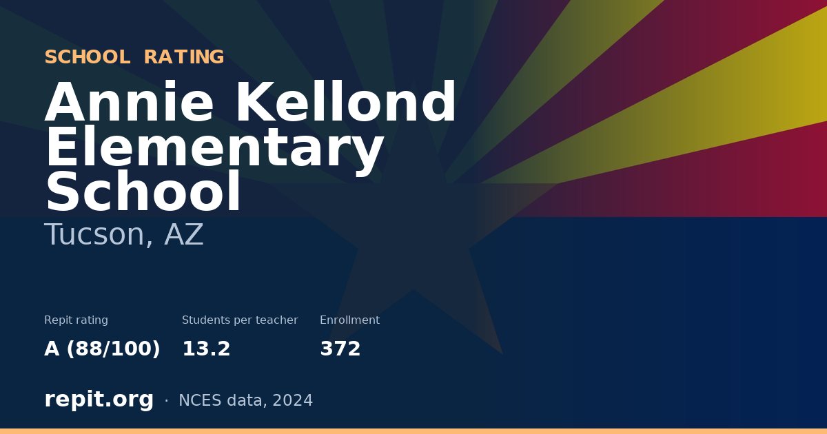 Annie Kellond Elementary School, Tucson, AZ — Repit school rating A (88/100)