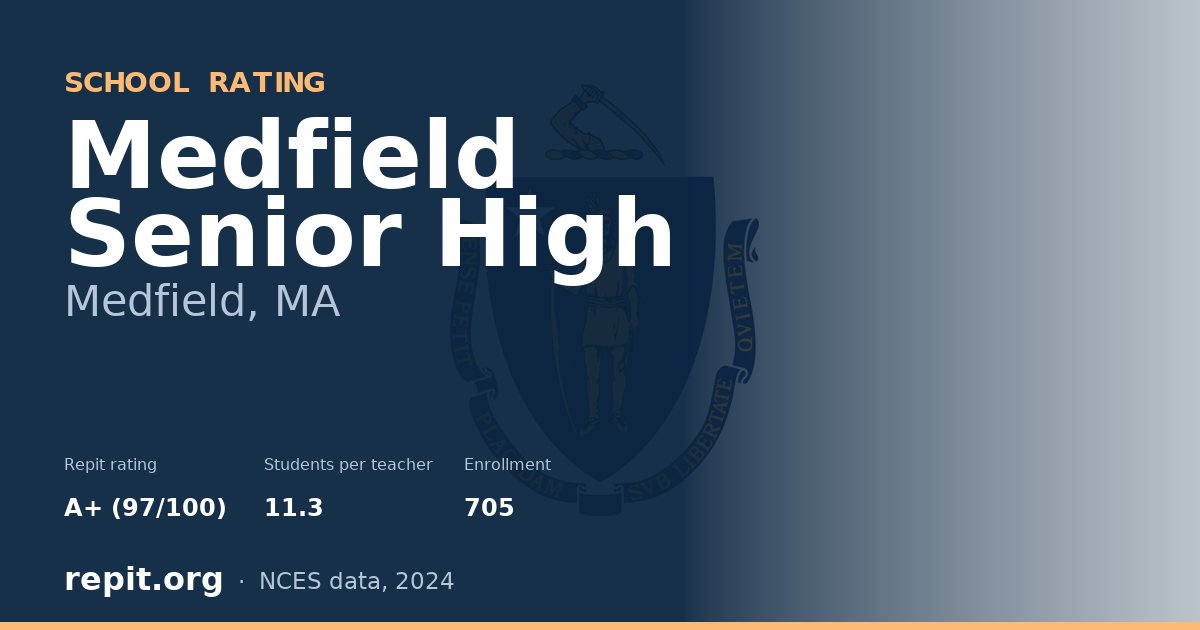 Medfield Senior High, Medfield, MA — Repit school rating A+ (97/100)