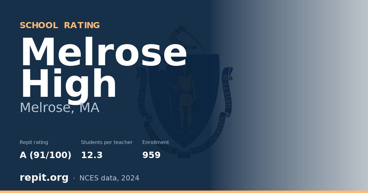 Melrose High, Melrose, MA — Repit school rating A (91/100)