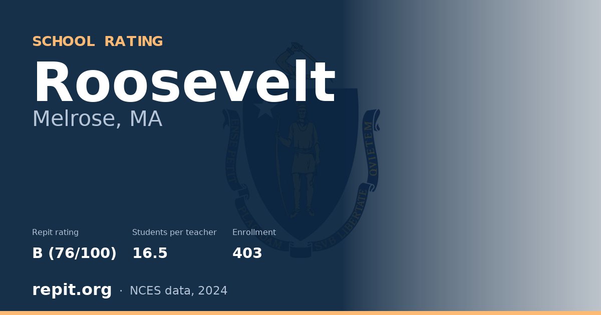 Roosevelt, Melrose, MA — Repit school rating B (76/100)
