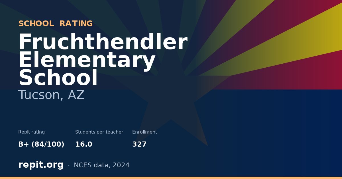 Fruchthendler Elementary School, Tucson, AZ — Repit school rating B+ (84/100)