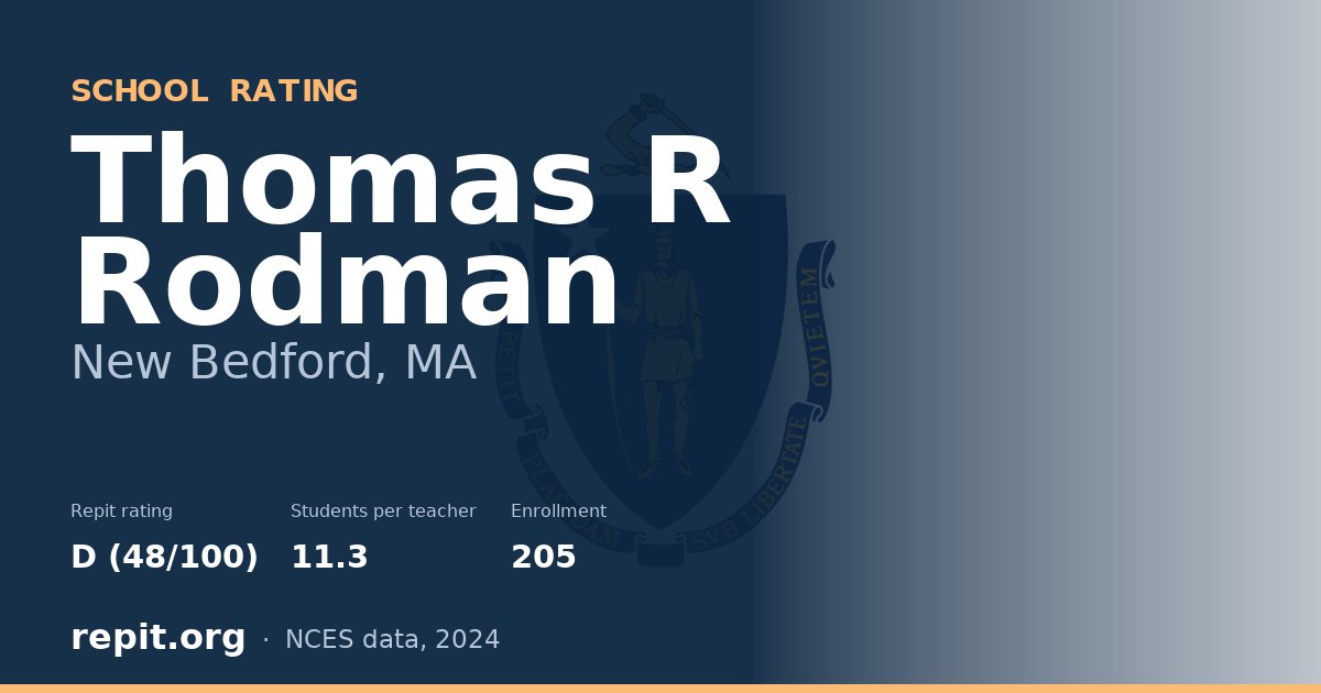 Thomas R Rodman, New Bedford, MA — Repit school rating D (48/100)