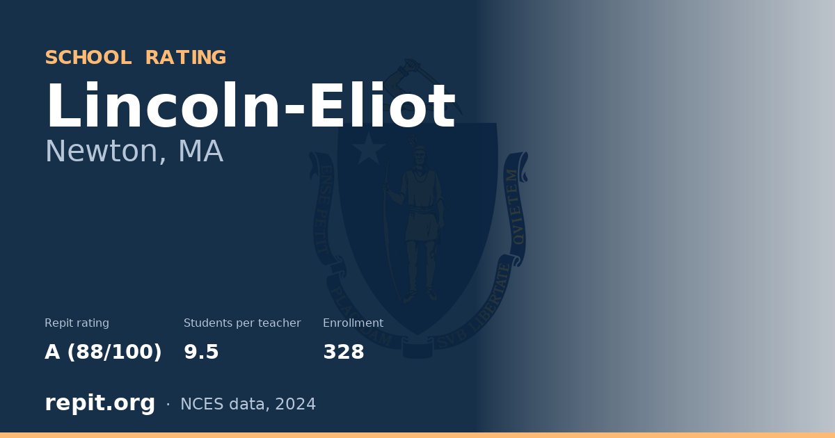 Lincoln-Eliot, Newton, MA — Repit school rating A (88/100)