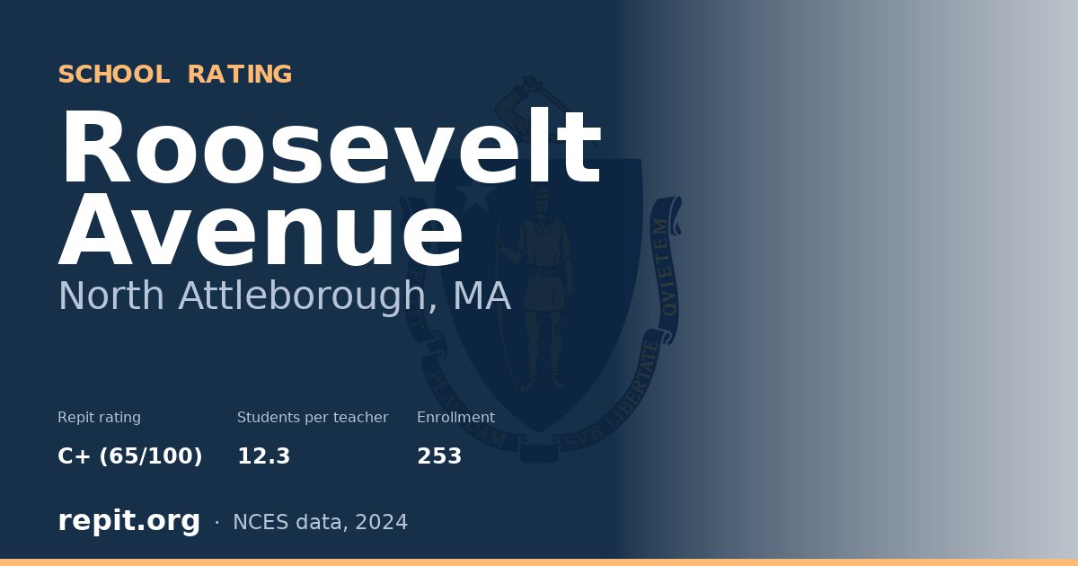 Roosevelt Avenue, North Attleborough, MA — Repit school rating C+ (65/100)