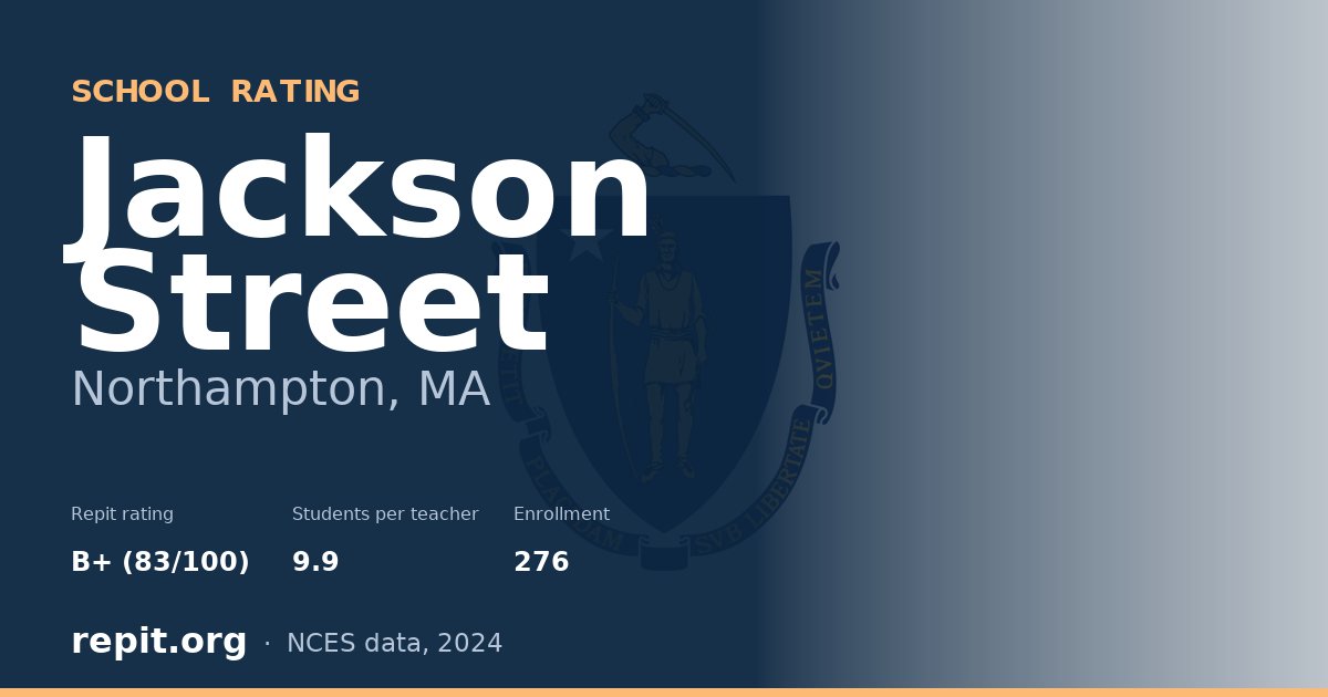 Jackson Street, Northampton, MA — Repit school rating B+ (83/100)