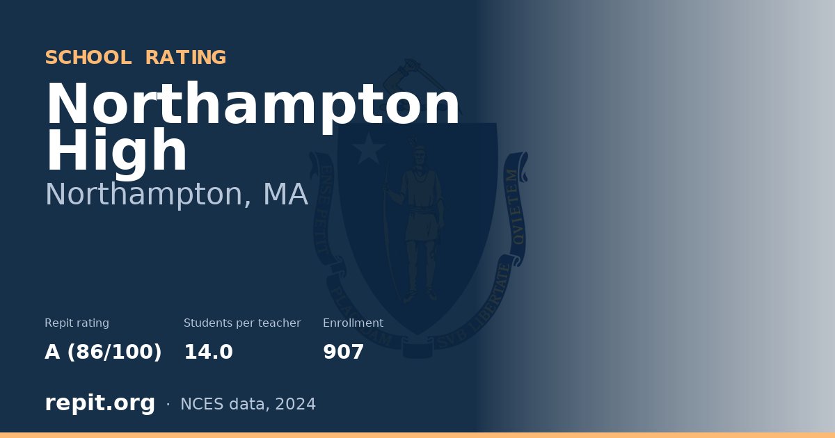 Northampton High, Northampton, MA — Repit school rating A (86/100)