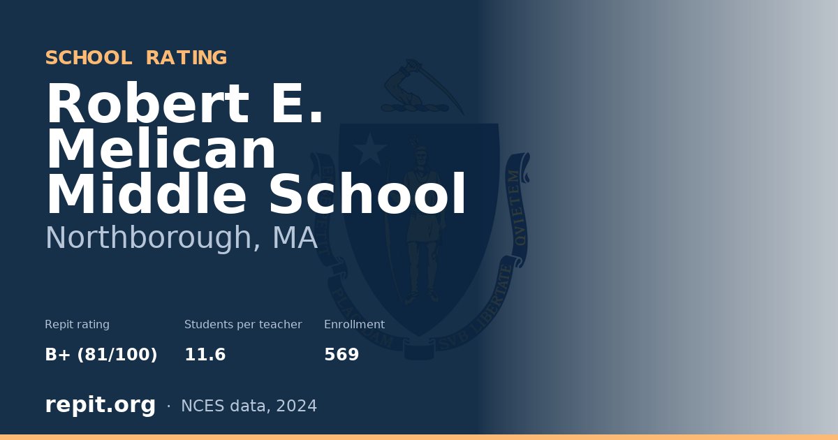 Robert E. Melican Middle School, Northborough, MA — Repit school rating B+ (81/100)
