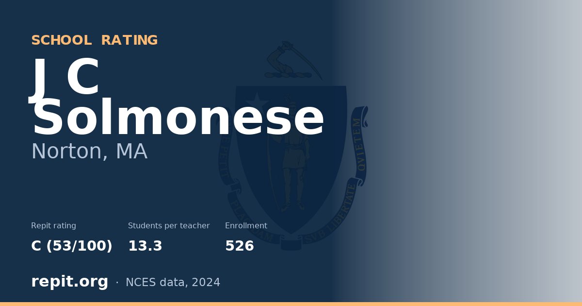 J C Solmonese, Norton, MA — Repit school rating C (53/100)