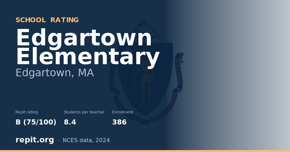 Edgartown Elementary, Edgartown, MA — Repit school rating B (75/100)