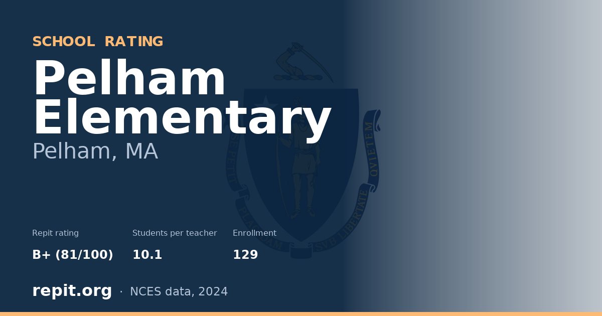 Pelham Elementary, Pelham, MA — Repit school rating B+ (81/100)