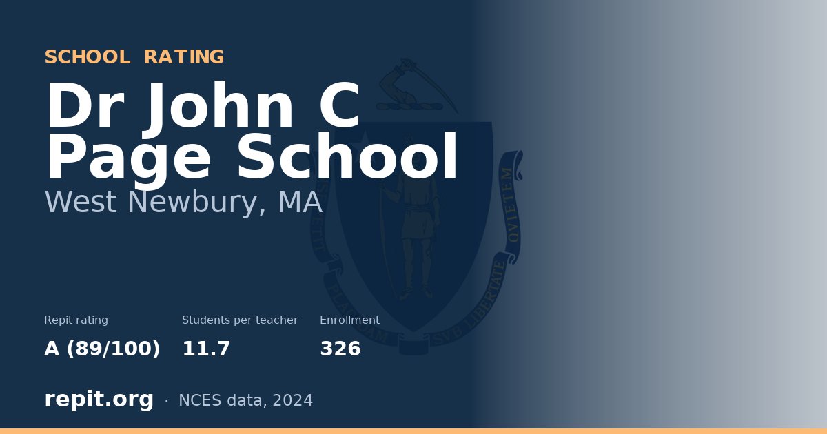 Dr John C Page School, West Newbury, MA — Repit school rating A (89/100)