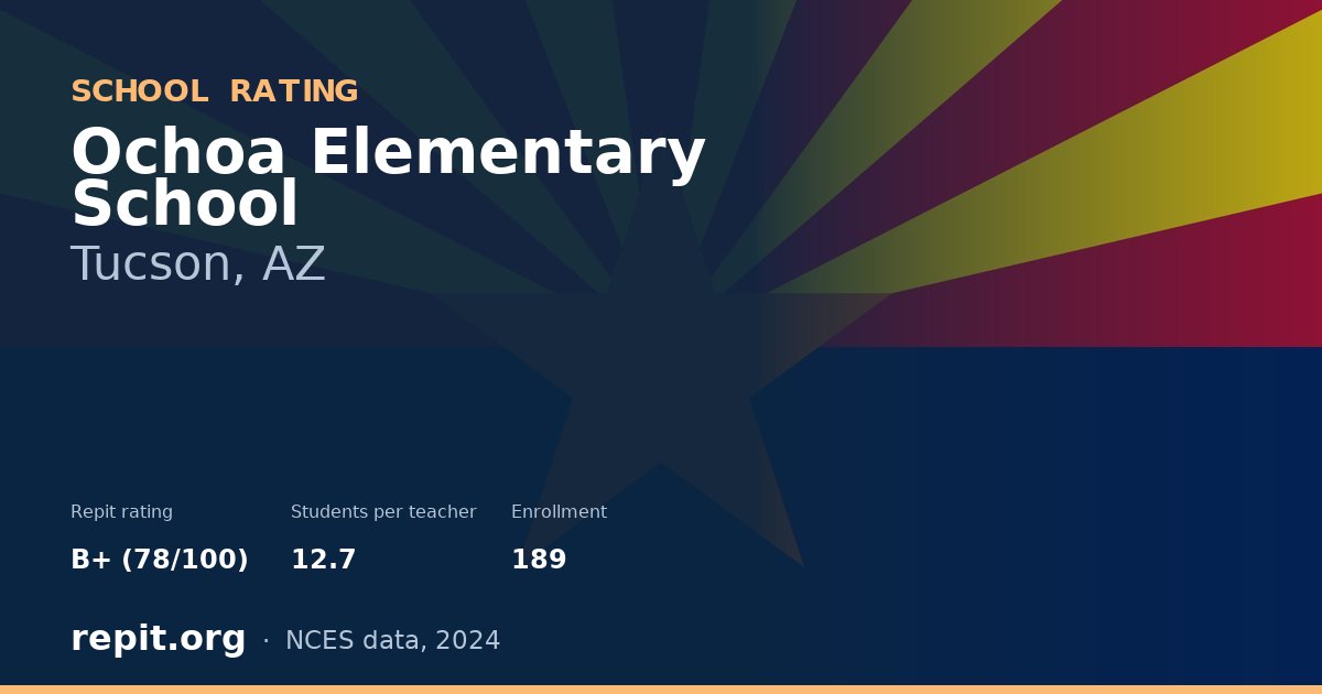 Ochoa Elementary School, Tucson, AZ — Repit school rating B+ (78/100)