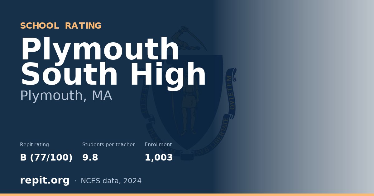 Plymouth South High, Plymouth, MA — Repit school rating B (77/100)