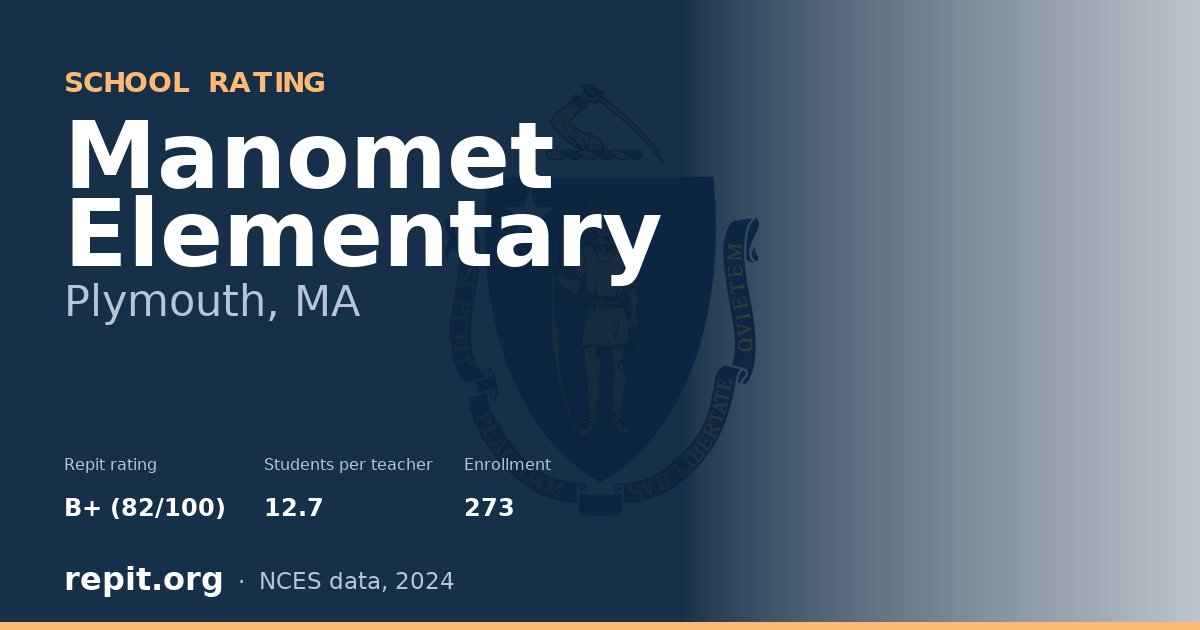 Manomet Elementary, Plymouth, MA — Repit school rating B+ (82/100)