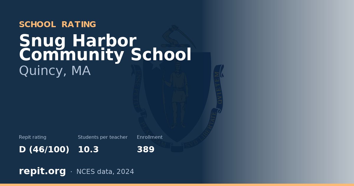 Snug Harbor Community School, Quincy, MA — Repit school rating D (46/100)