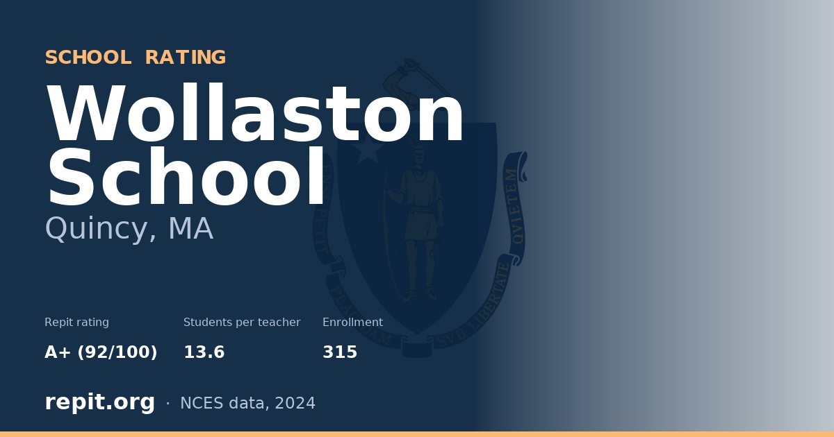 Wollaston School, Quincy, MA — Repit school rating A+ (92/100)