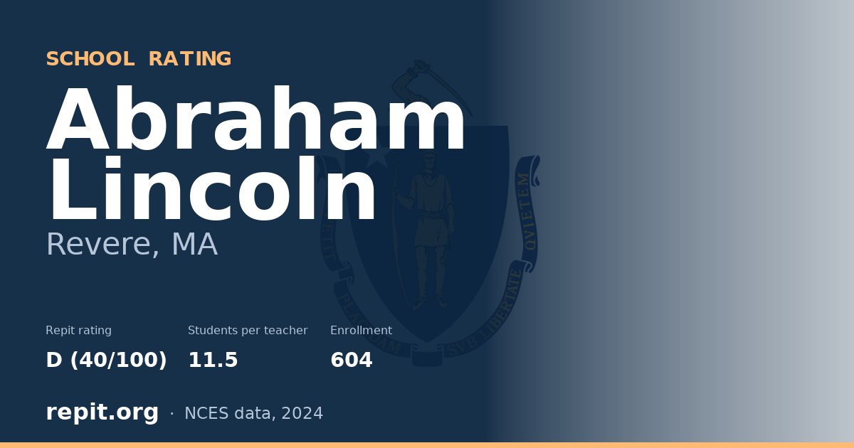 Abraham Lincoln, Revere, MA — Repit school rating D (40/100)