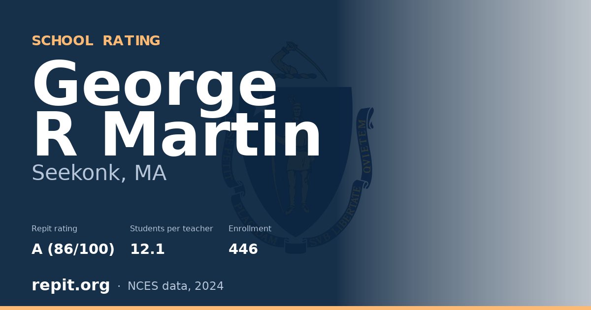 George R Martin, Seekonk, MA — Repit school rating A (86/100)