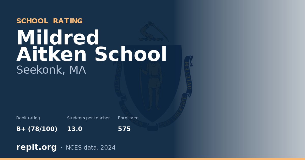 Mildred Aitken School, Seekonk, MA — Repit school rating B+ (78/100)