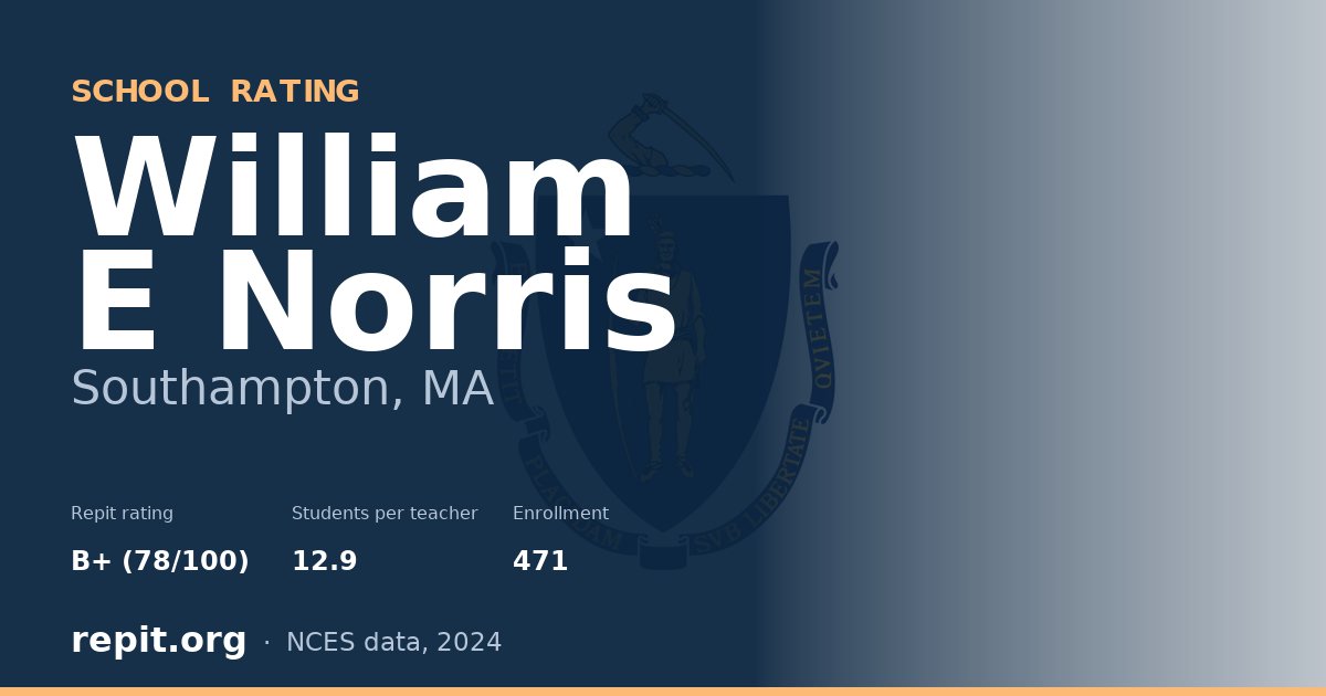 William E Norris, Southampton, MA — Repit school rating B+ (78/100)