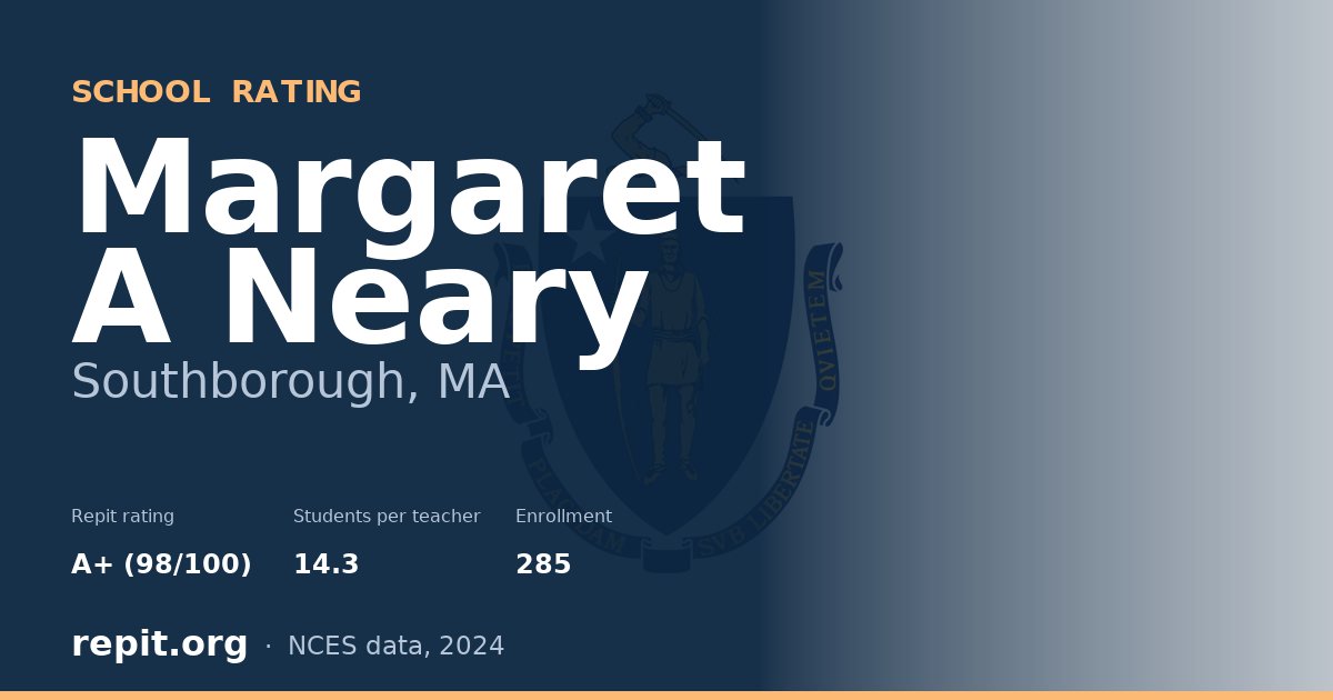 Margaret A Neary, Southborough, MA — Repit school rating A+ (98/100)