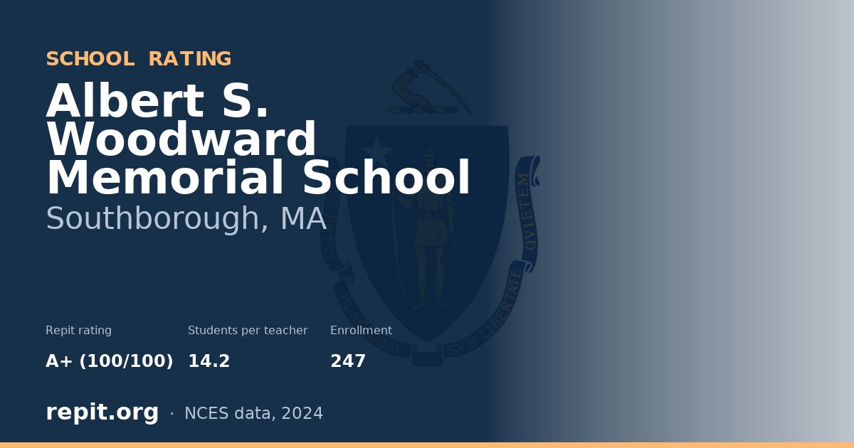 Albert S. Woodward Memorial School, Southborough, MA — Repit school rating A+ (100/100)