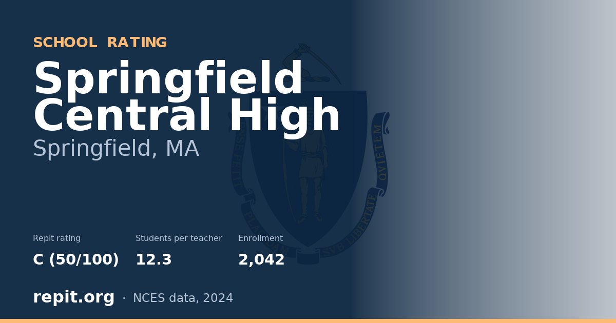 Springfield Central High, Springfield, MA — Repit school rating C (50/100)