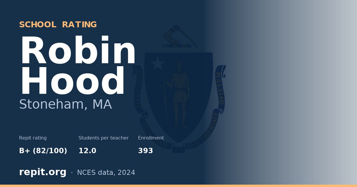 Robin Hood, Stoneham, MA — Repit school rating B+ (82/100)