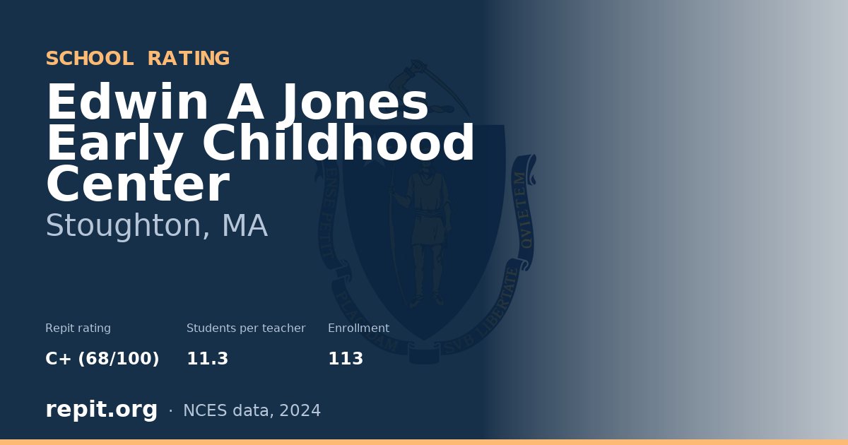 Edwin A Jones Early Childhood Center, Stoughton, MA — Repit school rating C+ (68/100)