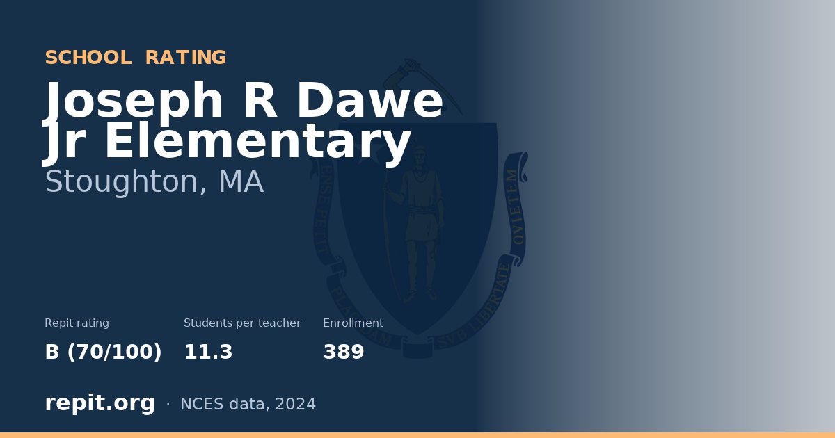 Joseph R Dawe Jr Elementary, Stoughton, MA — Repit school rating B (70/100)