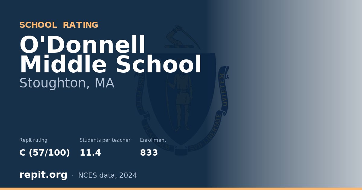 O'Donnell Middle School, Stoughton, MA — Repit school rating C (57/100)