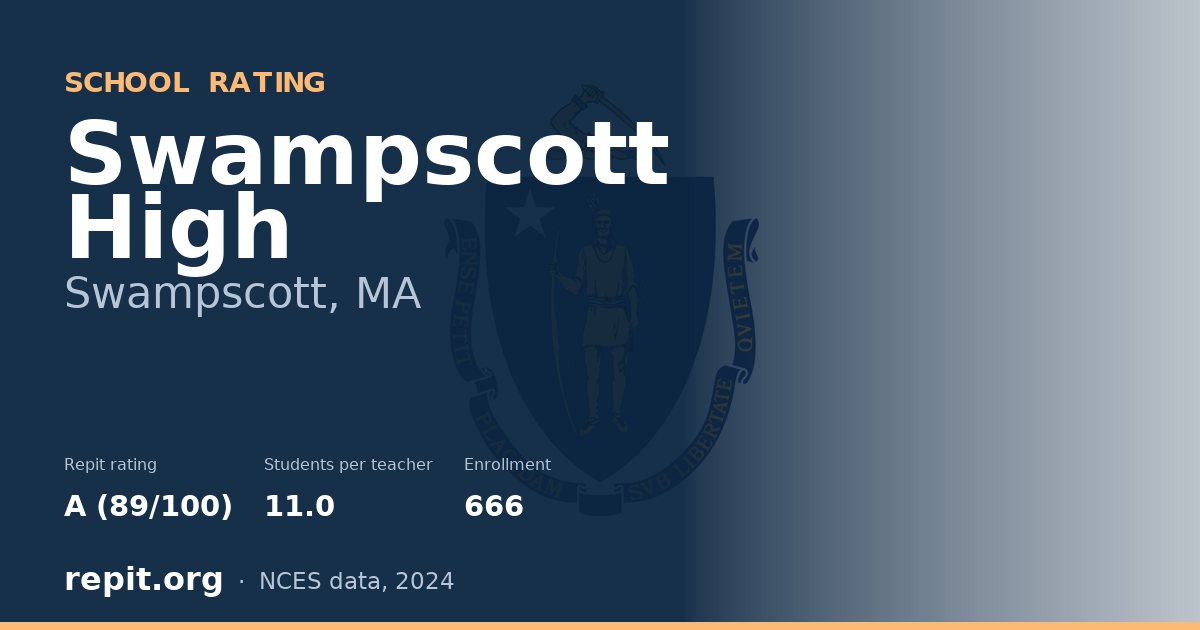 Swampscott High, Swampscott, MA — Repit school rating A (89/100)