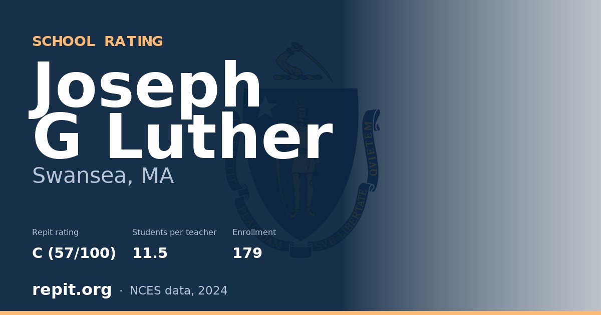 Joseph G Luther, Swansea, MA — Repit school rating C (57/100)