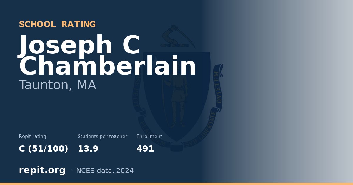 Joseph C Chamberlain, Taunton, MA — Repit school rating C (51/100)