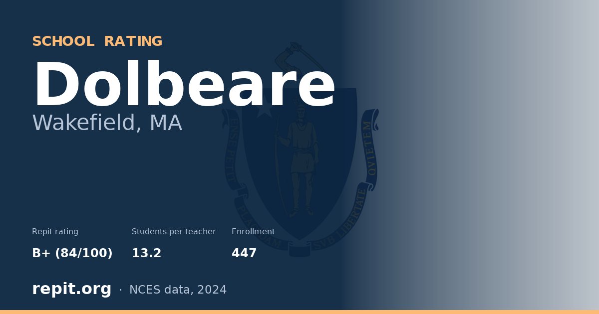 Dolbeare, Wakefield, MA — Repit school rating B+ (84/100)
