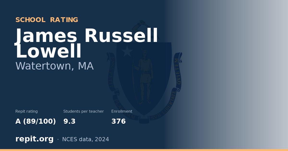 James Russell Lowell, Watertown, MA — Repit school rating A (89/100)