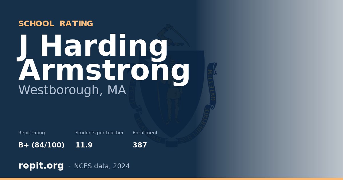 J Harding Armstrong, Westborough, MA — Repit school rating B+ (84/100)