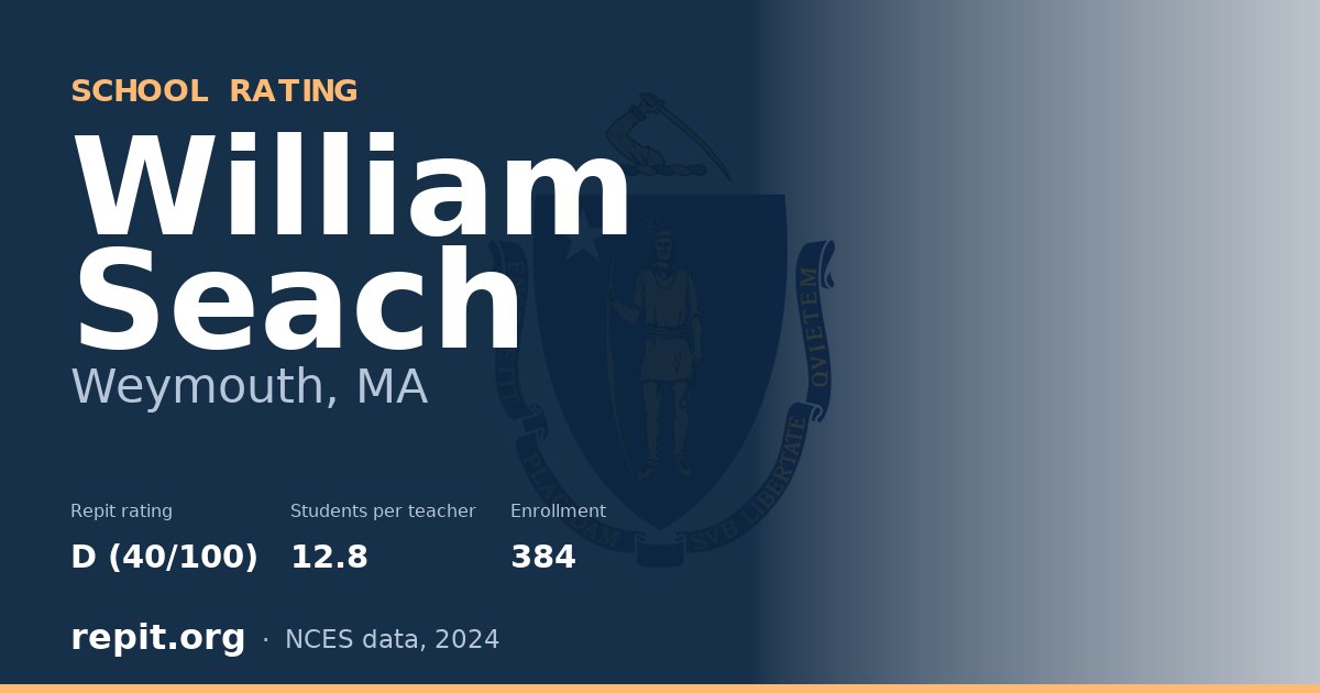 William Seach, Weymouth, MA — Repit school rating D (40/100)