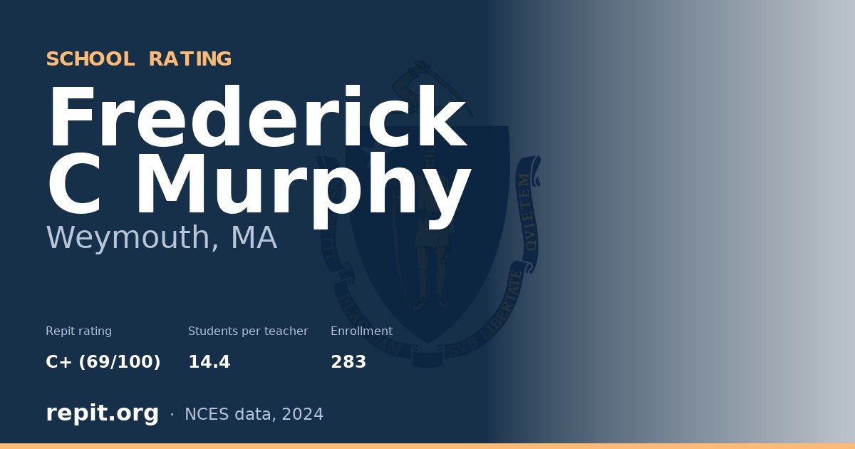 Frederick C Murphy, Weymouth, MA — Repit school rating C+ (69/100)