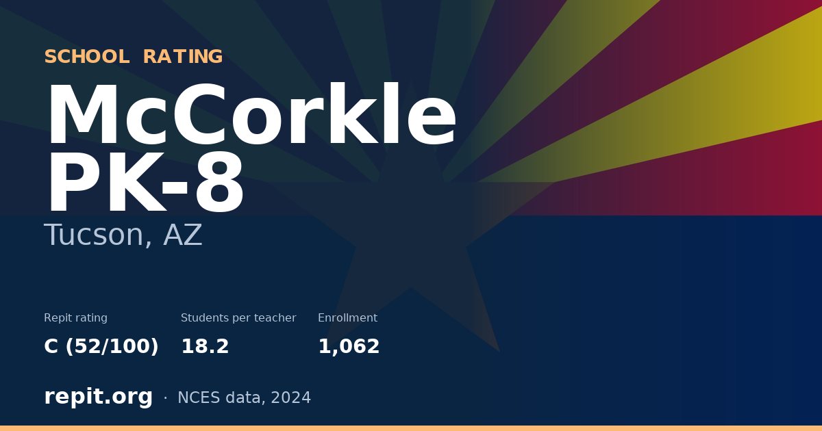 McCorkle PK-8, Tucson, AZ — Repit school rating C (52/100)