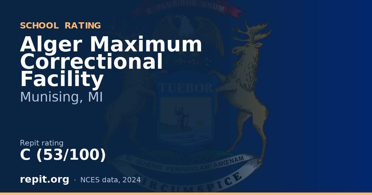 Alger Maximum Correctional Facility, Munising, MI — Repit school rating C (53/100)