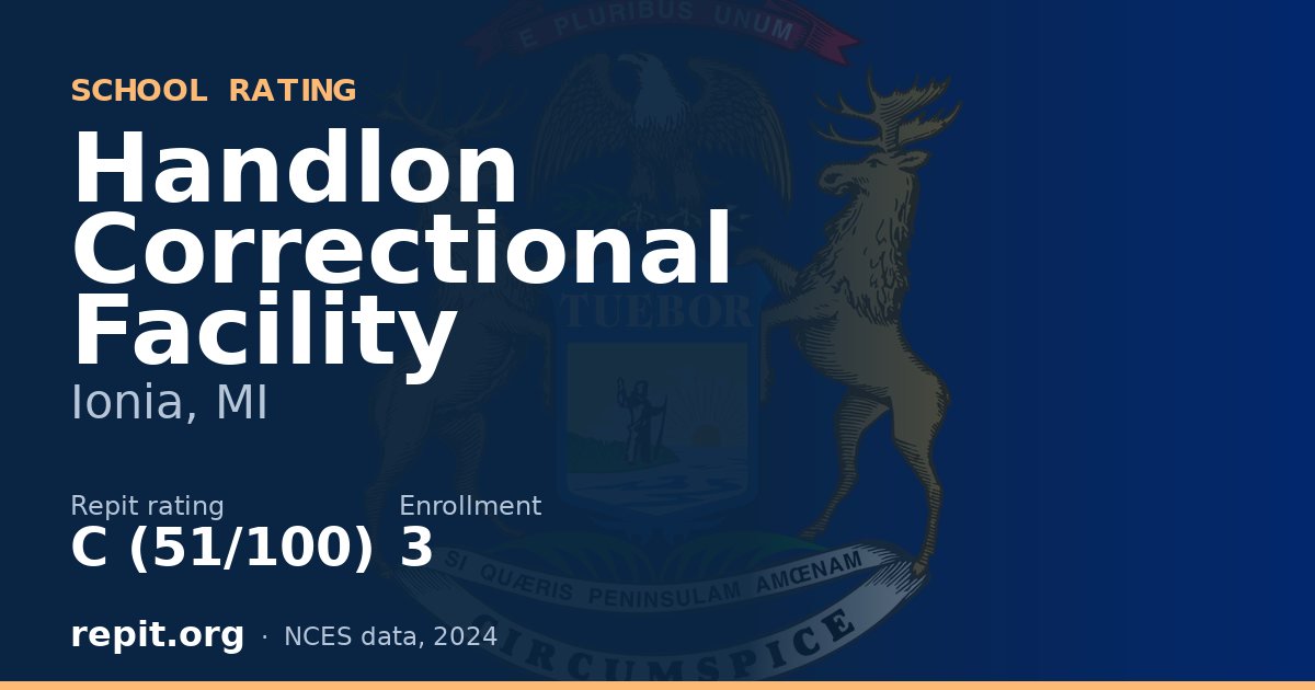 Handlon Correctional Facility, Ionia, MI — Repit school rating C (51/100)
