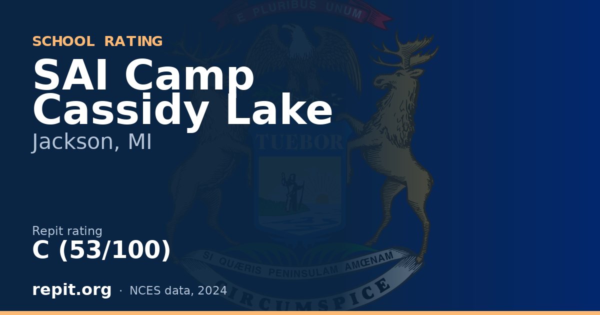 SAI Camp Cassidy Lake, Jackson, MI — Repit school rating C (53/100)