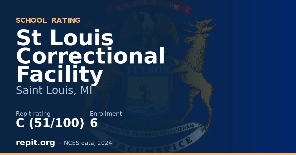 St Louis Correctional Facility, Saint Louis, MI — Repit school rating C (51/100)
