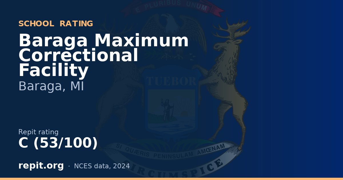 Baraga Maximum Correctional Facility, Baraga, MI — Repit school rating C (53/100)