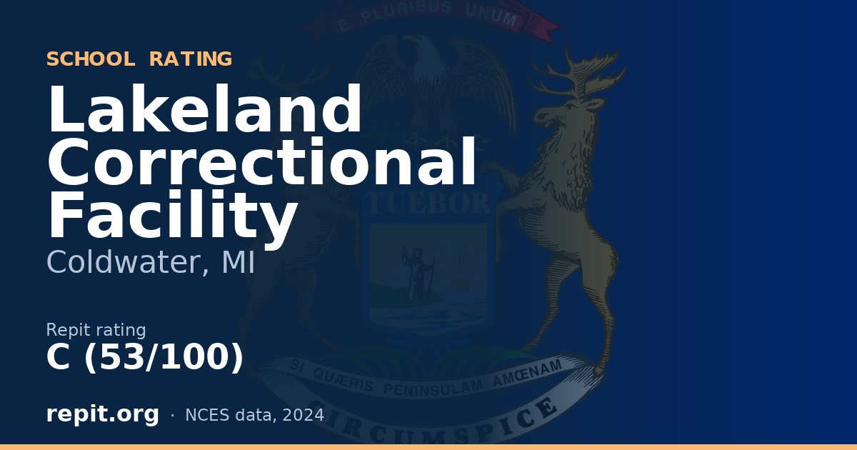 Lakeland Correctional Facility, Coldwater, MI — Repit school rating C (53/100)