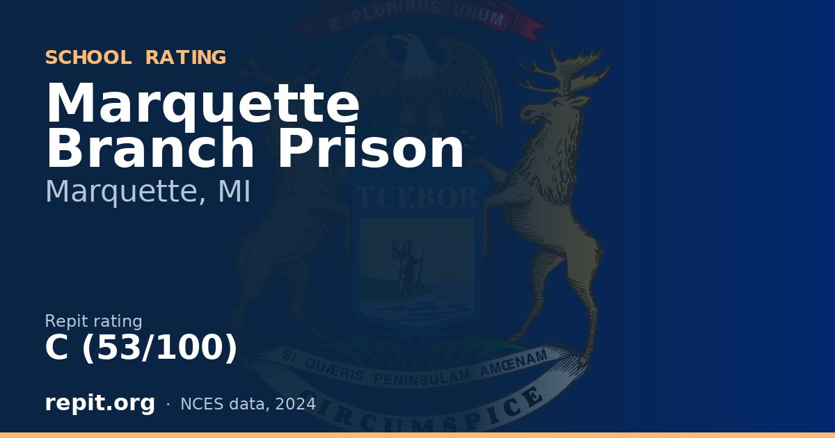 Marquette Branch Prison, Marquette, MI — Repit school rating C (53/100)