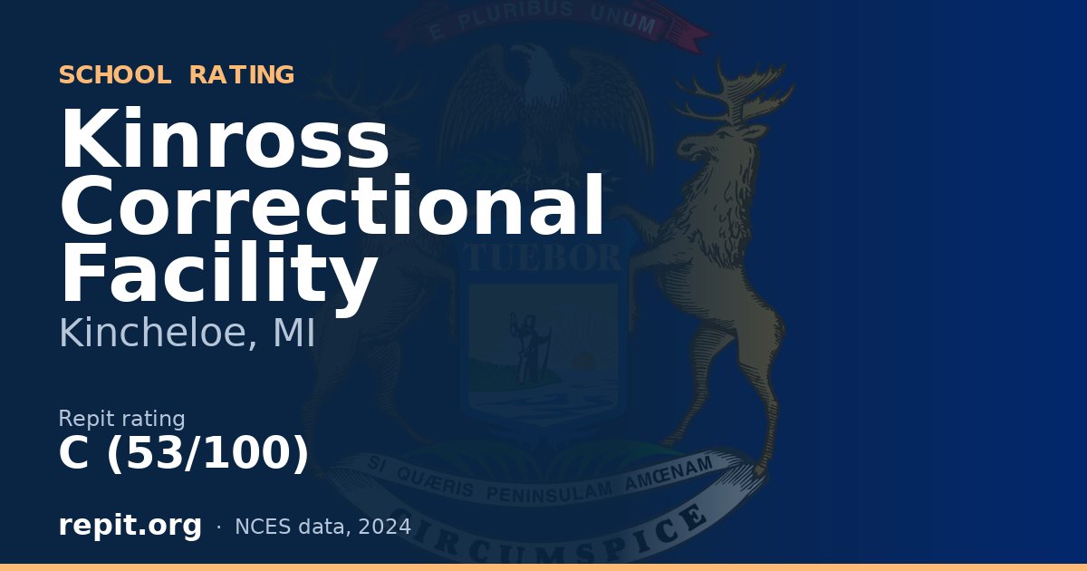 Kinross Correctional Facility, Kincheloe, MI — Repit school rating C (53/100)